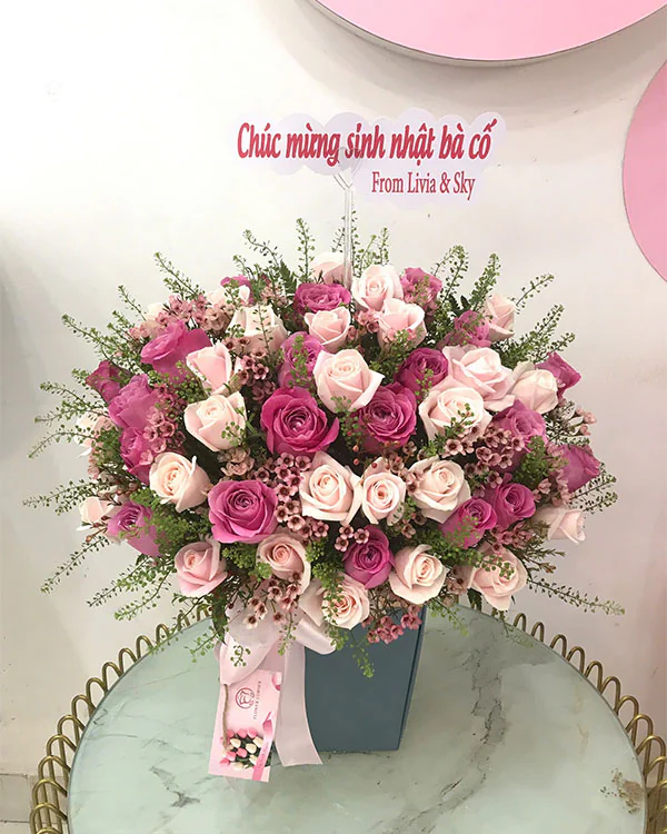 Lẵng Hoa Sinh Nhật- HNA.LHSN5