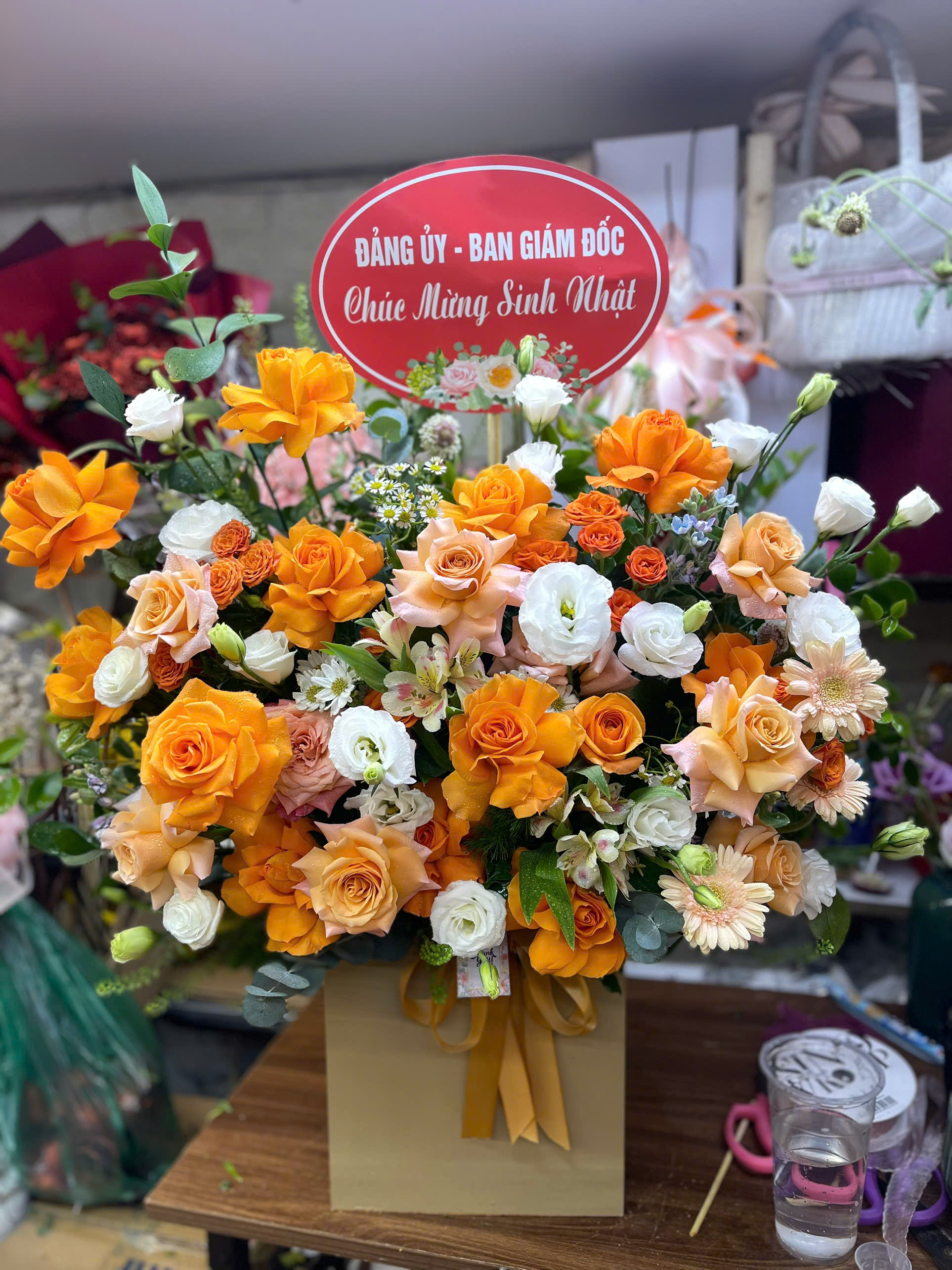 Giỏ Hoa Khai Trương - HNA.GHKT32