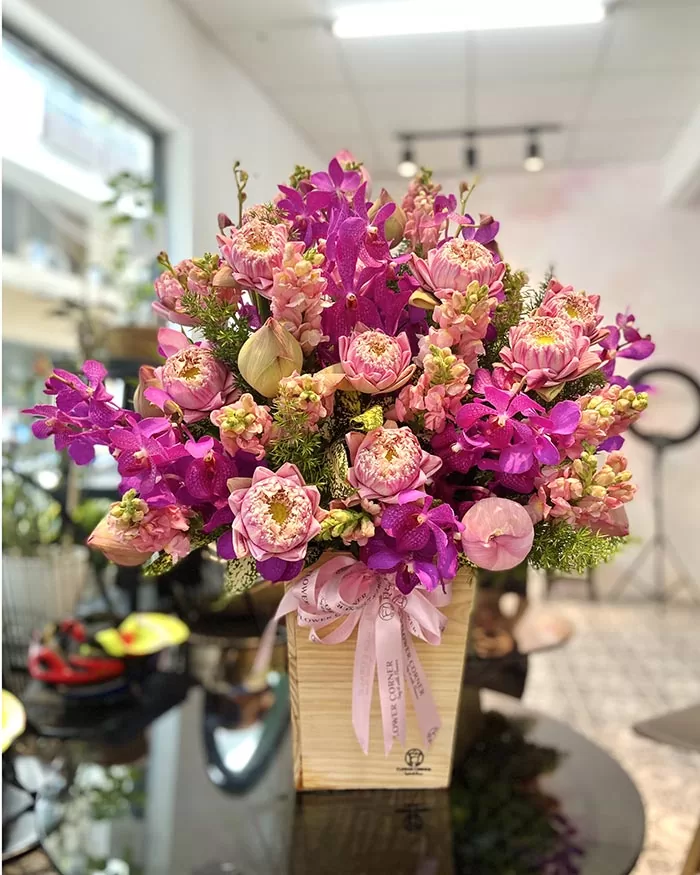 Lẵng Hoa Chúc Mừng - HNA.LHSNM3